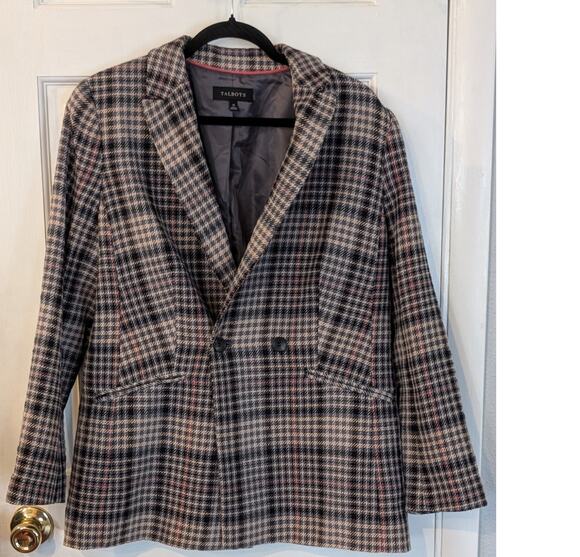 Talbots Jackets & Blazers - Talbots Tweed Check Double-Breasted Jacket Size 12